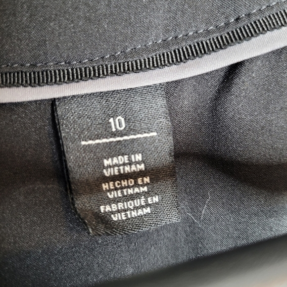 WHBM Single Button Pinstriped Leather Accent Blazer - Picture 3 of 14